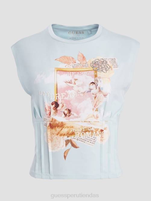 GUESS camiseta con corsé de ensueño mujer 0P8X1221 helio vestir