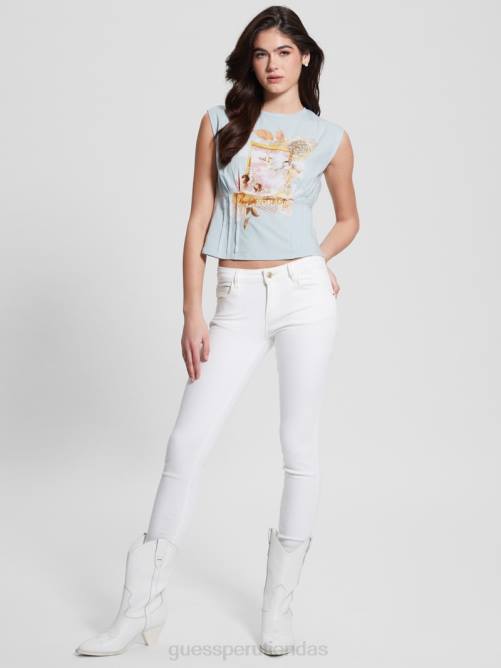 GUESS camiseta con corsé de ensueño mujer 0P8X1221 helio vestir