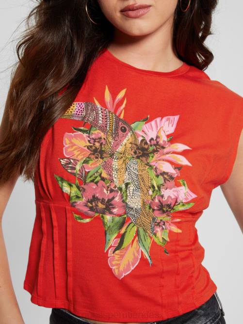 GUESS camiseta con corsé tropical mujer 0P8X1021 g539 vestir