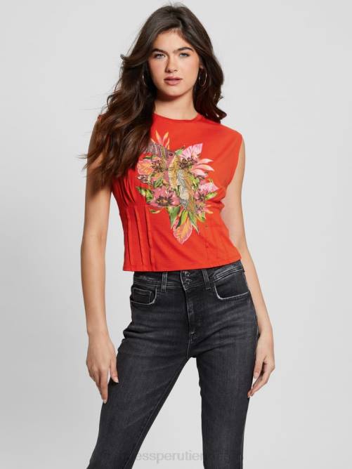 GUESS camiseta con corsé tropical mujer 0P8X1021 g539 vestir