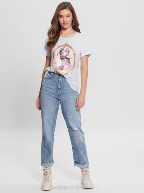 GUESS camiseta con espejo de lápiz labial mujer 0P8X1497 aire fresco vestir