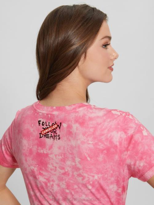 GUESS camiseta con estampado de niña de las flores mujer 0P8X1171 mañana rosa multi vestir