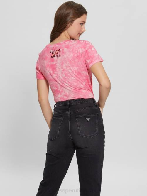 GUESS camiseta con estampado de niña de las flores mujer 0P8X1171 mañana rosa multi vestir
