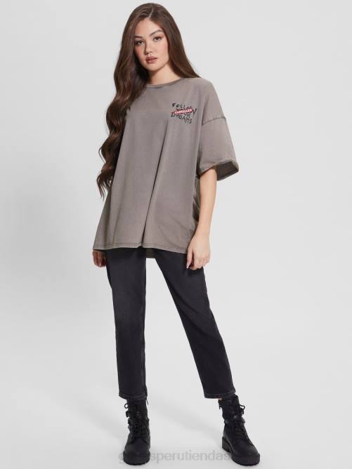 GUESS camiseta con gráfico de niña globo mujer 0P8X1190 hielo estrellado multi vestir