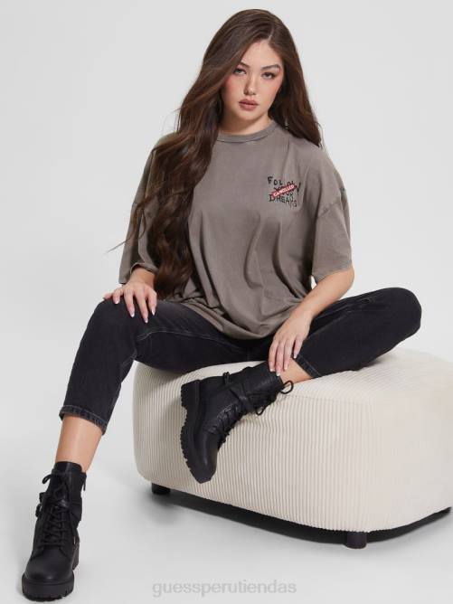 GUESS camiseta con gráfico de niña globo mujer 0P8X1190 hielo estrellado multi vestir