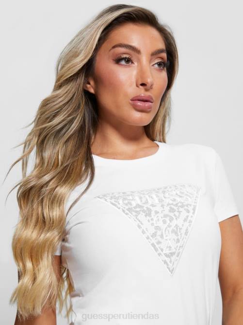 GUESS camiseta con logo de lidia mujer 0P8X1235 blanco puro vestir