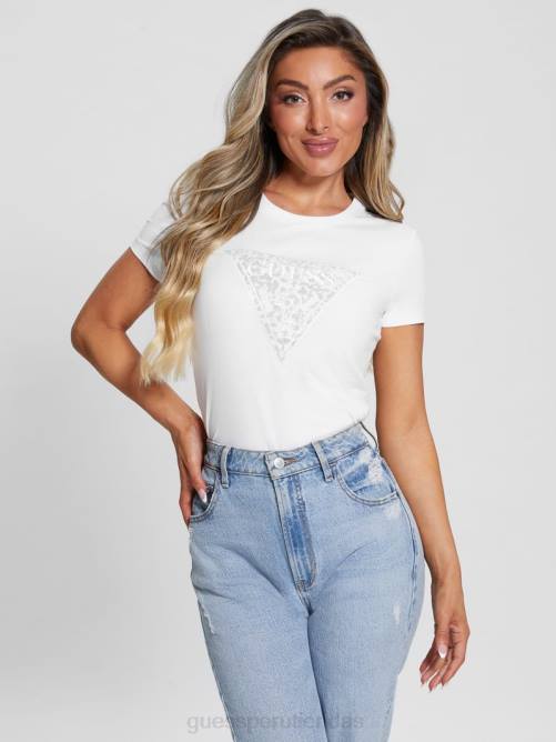 GUESS camiseta con logo de lidia mujer 0P8X1235 blanco puro vestir