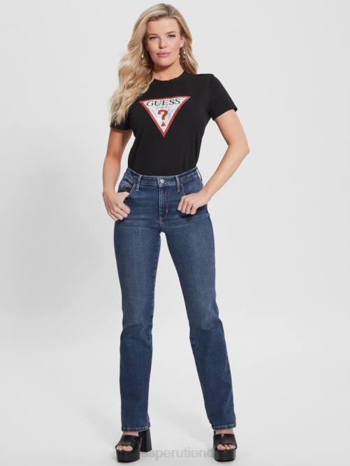 GUESS camiseta con logo de triángulo ecológico mujer 0P8X1537 negro vestir