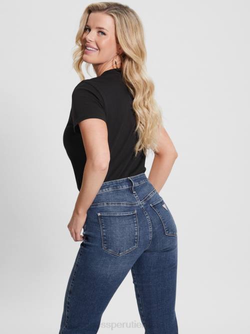 GUESS camiseta con logo de triángulo ecológico mujer 0P8X1537 negro vestir