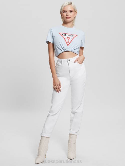 GUESS camiseta con logo de triángulo ecológico mujer 0P8X1594 helio vestir