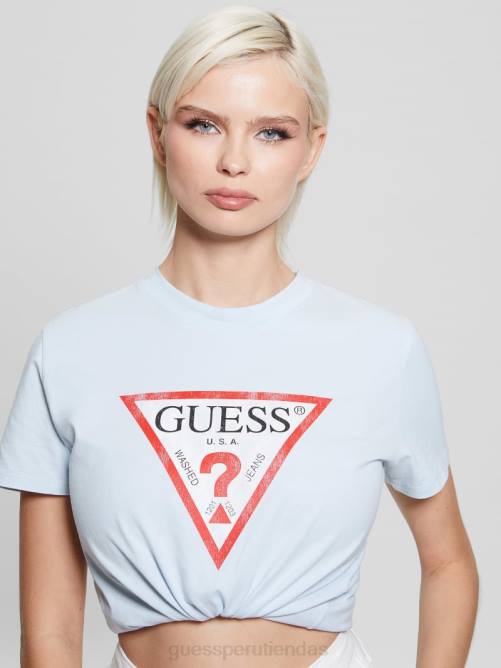 GUESS camiseta con logo de triángulo ecológico mujer 0P8X1594 helio vestir