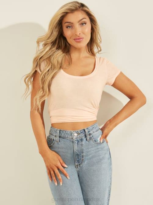 GUESS camiseta con logo escrito mujer 0P8X1588 Sorbet de melocotón vestir