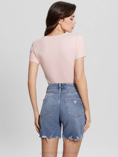 GUESS camiseta con logo sombreado ecológico mujer 0P8X1459 rosa tranquilo vestir