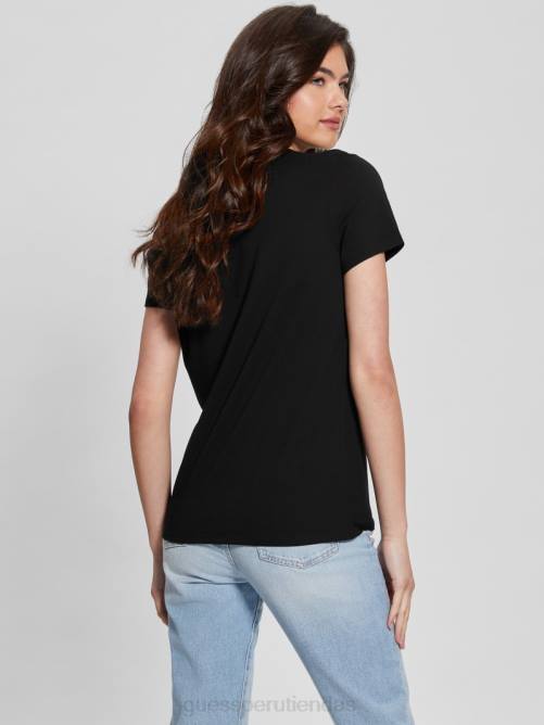 GUESS camiseta con tigre y diamantes de imitación mujer 0P8X1016 negro vestir