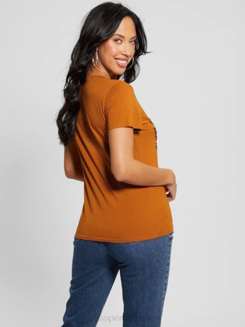 GUESS camiseta con tigre y diamantes de imitación mujer 0P8X964 floración de otoño vestir