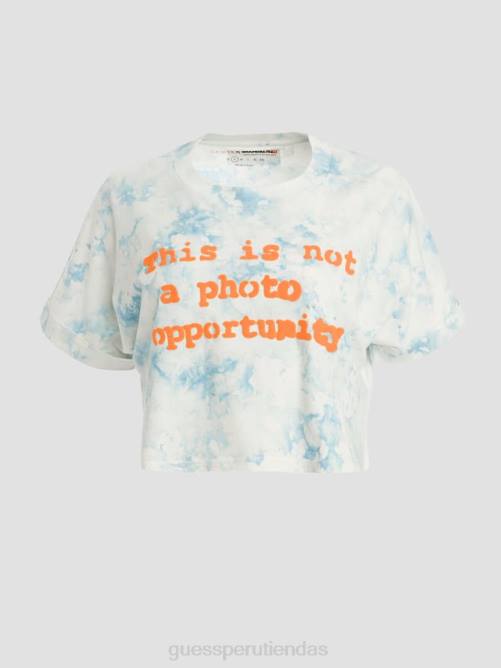 GUESS camiseta corta con eslogan mujer 0P8X1031 gloria de la mañana multi vestir