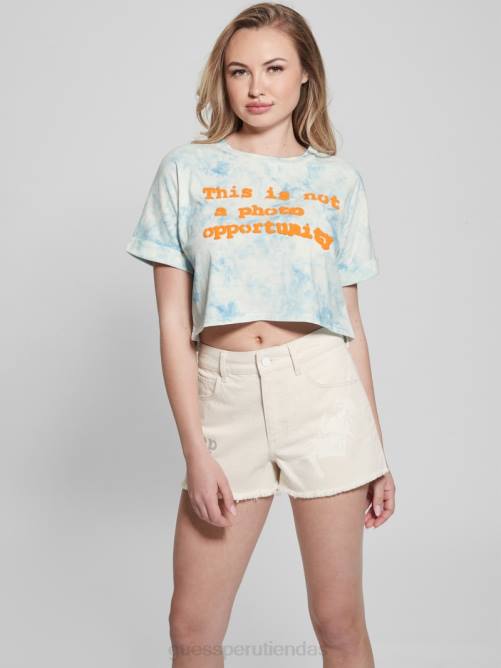 GUESS camiseta corta con eslogan mujer 0P8X1031 gloria de la mañana multi vestir