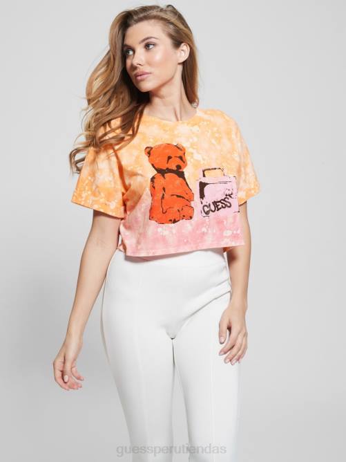 GUESS camiseta corta de peluche mujer 0P8X1385 arcoiris multi vestir