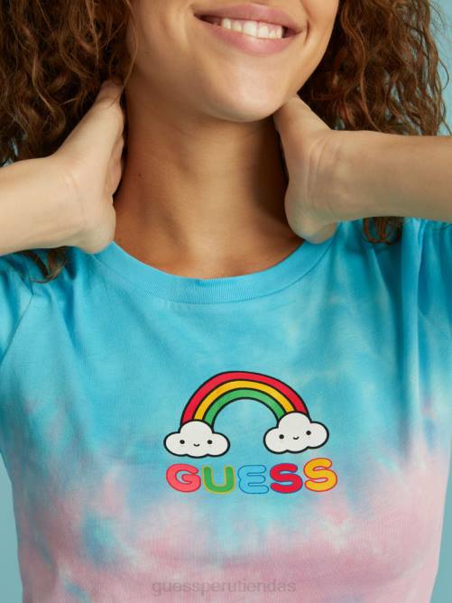 GUESS camiseta de bebé con efecto tie-dye de friendswithyou mujer 0P8X1312 fwy neón azul multi vestir