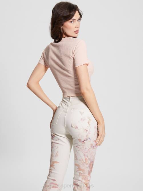 GUESS camiseta de bebé fruncida mujer 0P8X1153 muñeca rosa vestir