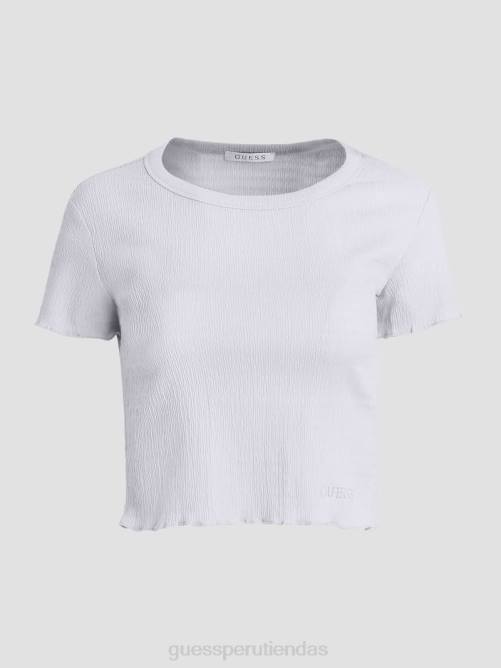 GUESS camiseta de bebé fruncida mujer 0P8X1294 azul de las vías respiratorias vestir