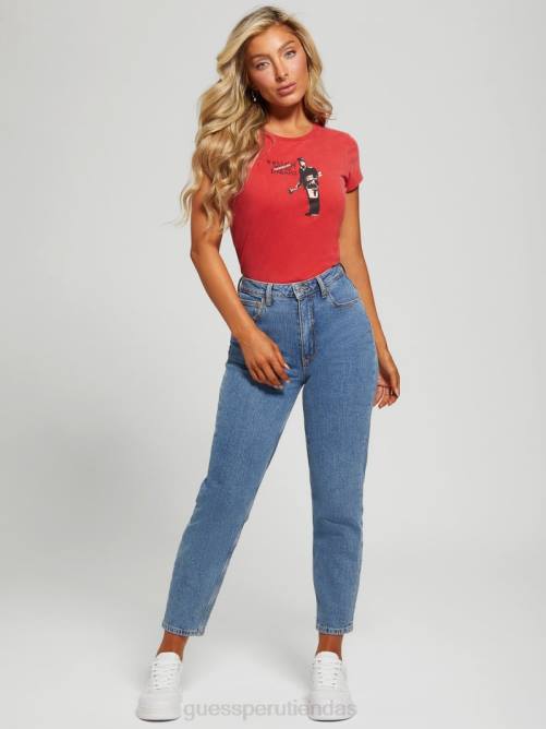 GUESS camiseta de sueños cancelados mujer 0P8X1293 rojo sensual vestir