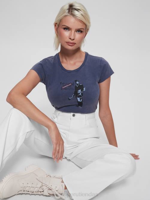 GUESS camiseta de sueños cancelados mujer 0P8X1502 azul pasion vestir