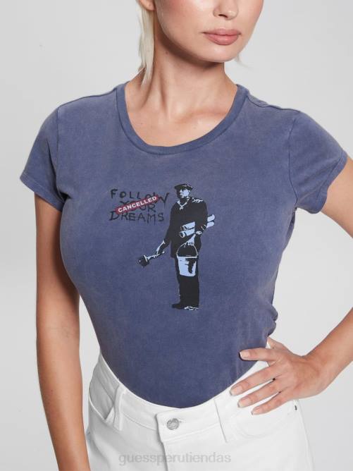 GUESS camiseta de sueños cancelados mujer 0P8X1502 azul pasion vestir
