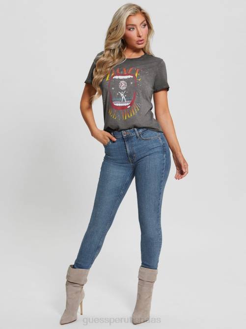 GUESS camiseta eco dance toda la noche mujer 0P8X985 negro azabache multicolor vestir