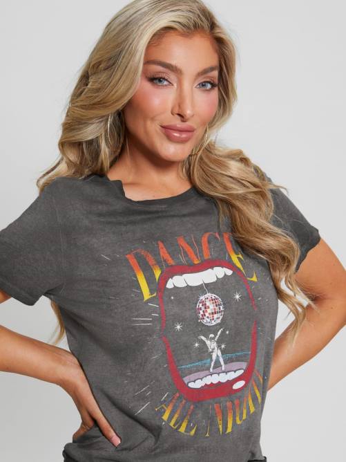 GUESS camiseta eco dance toda la noche mujer 0P8X985 negro azabache multicolor vestir