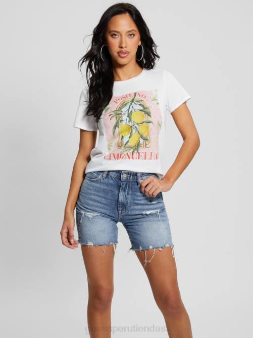 GUESS camiseta eco limoncello fácil mujer 0P8X996 blanco puro vestir