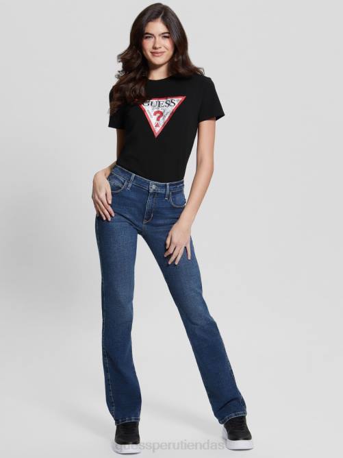 GUESS camiseta ecológica clásica con logo mujer 0P8X1579 negro azabache vestir