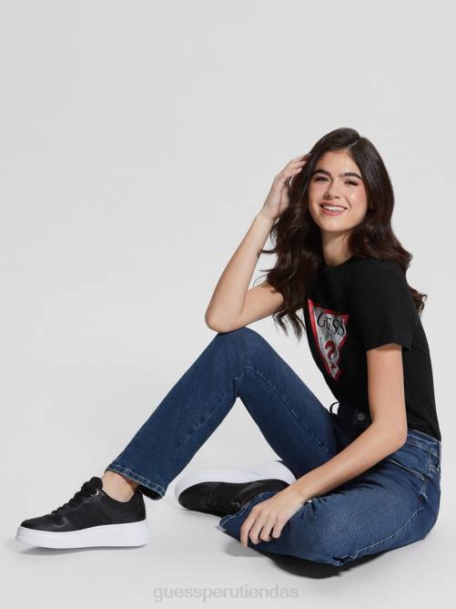 GUESS camiseta ecológica clásica con logo mujer 0P8X1579 negro azabache vestir