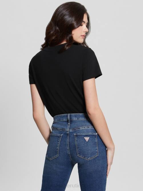 GUESS camiseta ecológica clásica con logo mujer 0P8X1579 negro azabache vestir
