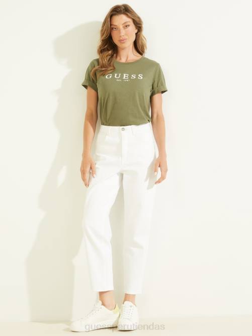 GUESS camiseta ecológica con logo y puños mujer 0P8X1686 sabio del ejército vestir