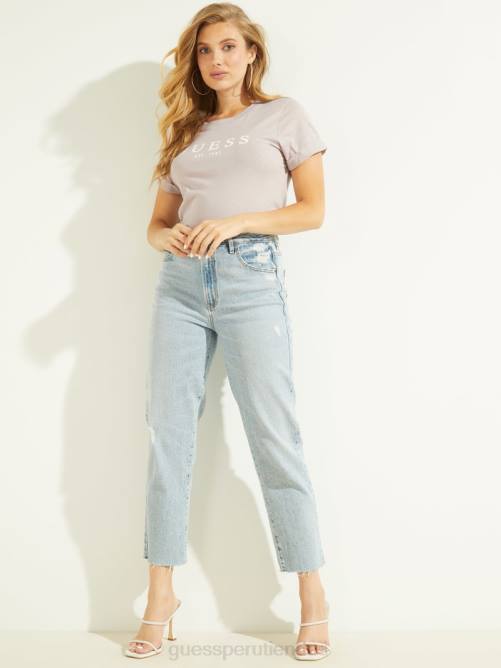 GUESS camiseta ecológica con logo y puños mujer 0P8X1707 polvo del día vestir