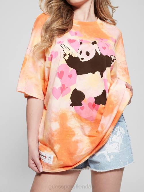 GUESS camiseta extragrande con diseño de panda mujer 0P8X1062 granizado de naranja multi vestir
