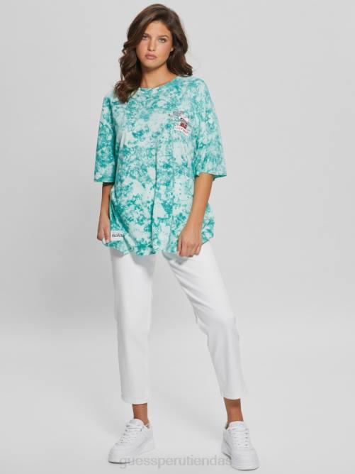 GUESS camiseta extragrande con ratón martini mujer 0P8X1074 agua del caribe multi vestir