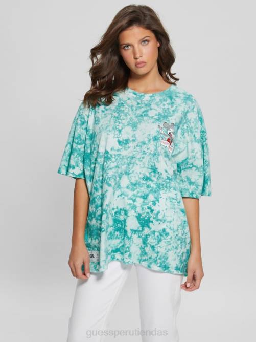 GUESS camiseta extragrande con ratón martini mujer 0P8X1074 agua del caribe multi vestir