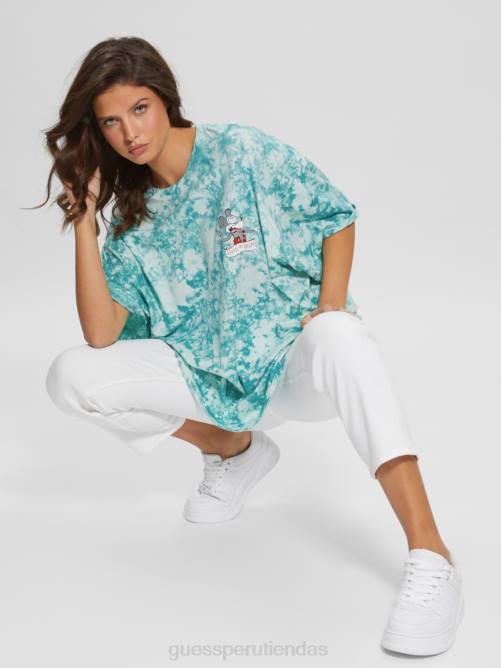 GUESS camiseta extragrande con ratón martini mujer 0P8X1074 agua del caribe multi vestir