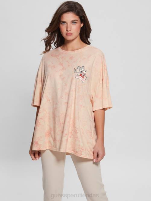GUESS camiseta extragrande con ratón martini mujer 0P8X1173 hola melocotón multi vestir