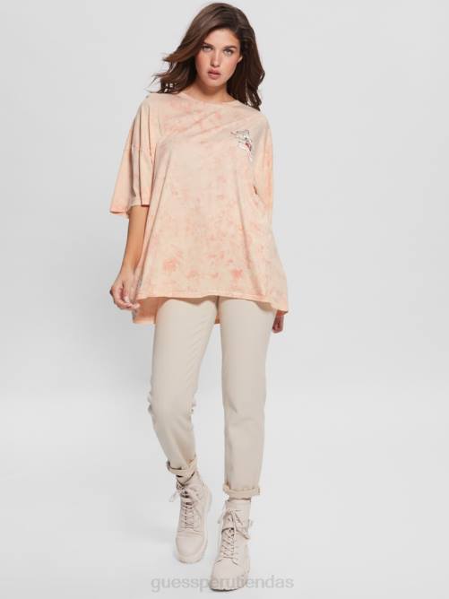 GUESS camiseta extragrande con ratón martini mujer 0P8X1173 hola melocotón multi vestir