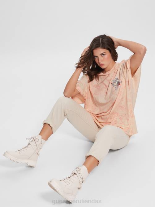 GUESS camiseta extragrande con ratón martini mujer 0P8X1173 hola melocotón multi vestir