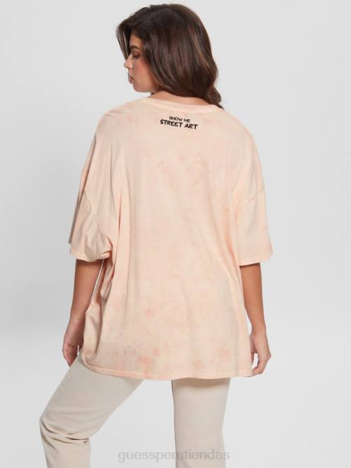 GUESS camiseta extragrande con ratón martini mujer 0P8X1173 hola melocotón multi vestir