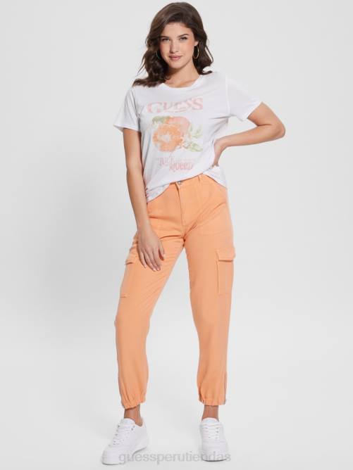 GUESS camiseta fácil de frutas mujer 0P8X951 blanco puro vestir