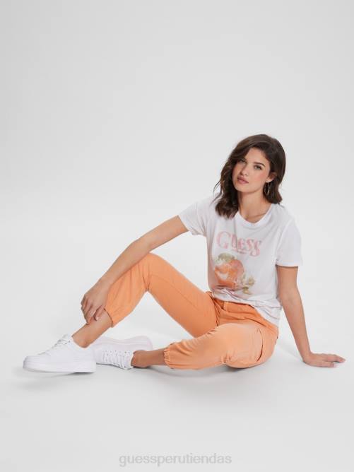 GUESS camiseta fácil de frutas mujer 0P8X951 blanco puro vestir