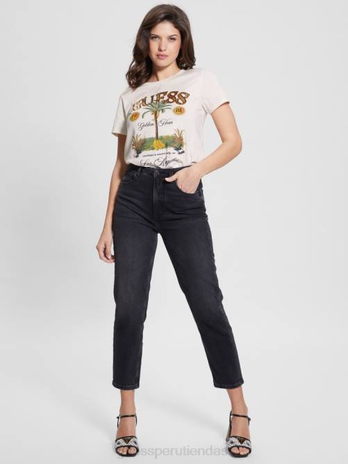 GUESS camiseta fácil de plátano mujer 0P8X1133 glamour blanco vestir