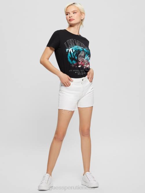 GUESS camiseta gráfica fácil de música en vivo mujer 0P8X1132 negro vestir
