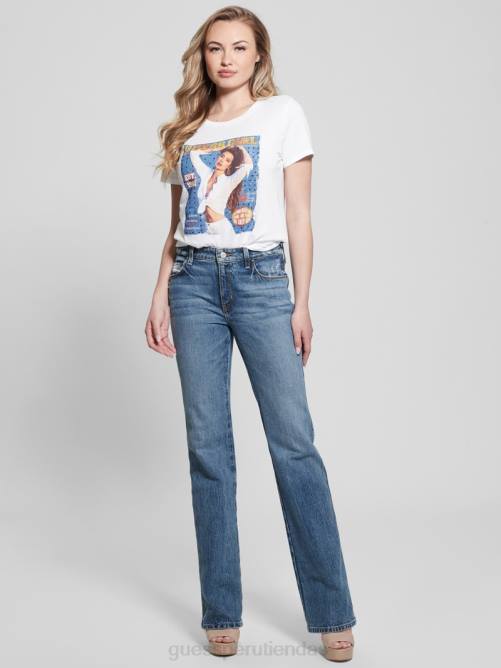 GUESS camiseta gráfica fácil para niña mujer 0P8X1102 blanco puro vestir