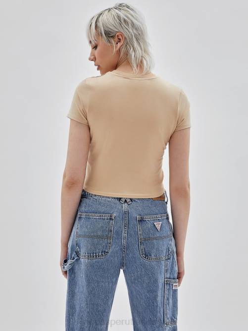 GUESS camiseta para bebé con logo original mujer 0P8X1378 camafeo beige vestir